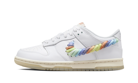 Dunk Low SE GS "Rainbow Lace Swoosh White" FN4861 100
